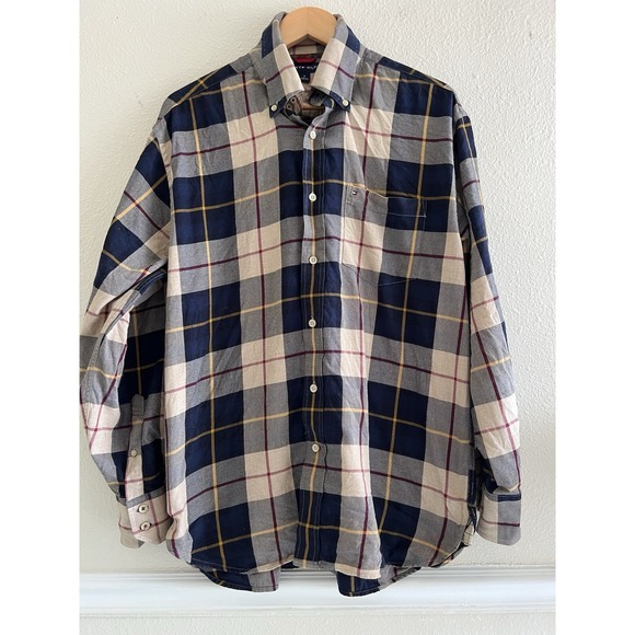 Tommy Hilfiger Vtg Plaid Button Up Shirt Sz. Medium Outdoor Western Country Y2K - Picture 1 of 12